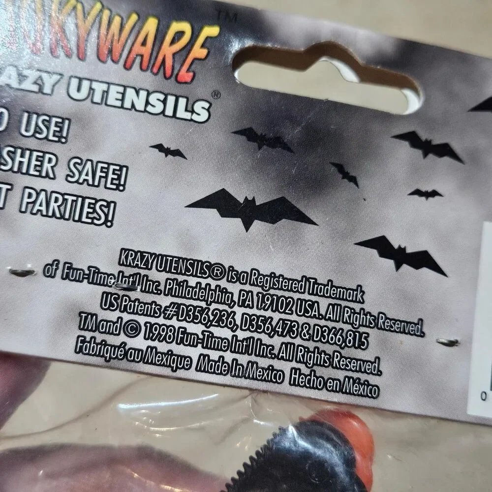 90s Halloween Spooky orange black utensils deadstock